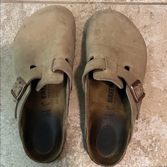 Birkenstock Shoes - Birkenstock Beige Slip-On Sandals
